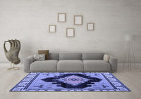 Machine Washable Abstract Blue Modern Rug, wshabs4592blu