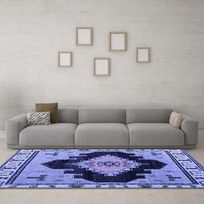 Machine Washable Abstract Blue Modern Rug in a Living Room, wshabs4592blu