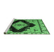 Sideview of Machine Washable Abstract Emerald Green Modern Area Rugs, wshabs4592emgrn