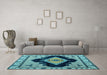 Machine Washable Abstract Light Blue Modern Rug in a Living Room, wshabs4592lblu