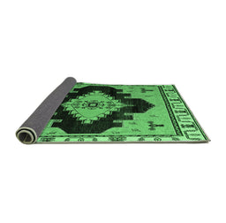 Sideview of Abstract Emerald Green Modern Rug, abs4592emgrn