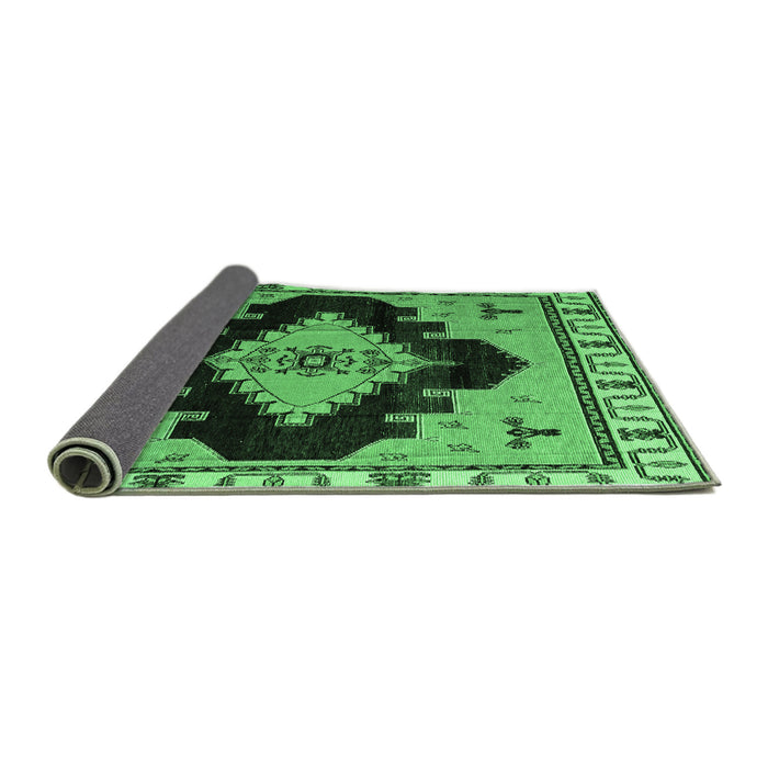 Sideview of Abstract Emerald Green Modern Rug, abs4592emgrn
