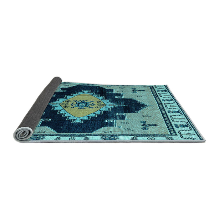 Sideview of Abstract Light Blue Modern Rug, abs4592lblu