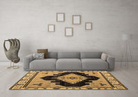 Machine Washable Abstract Brown Modern Rug, wshabs4592brn