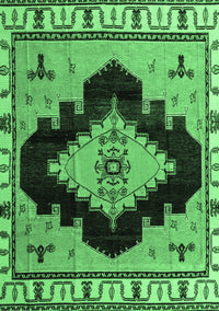 Abstract Emerald Green Modern Rug, abs4592emgrn