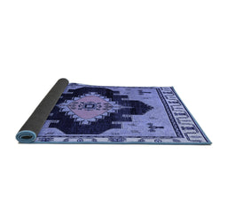 Sideview of Abstract Blue Modern Rug, abs4592blu