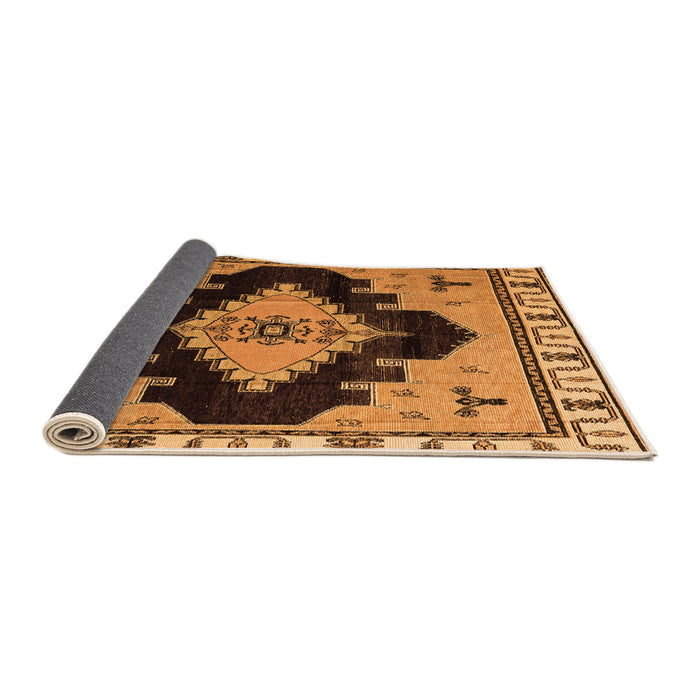 Sideview of Abstract Orange Modern Rug, abs4592org