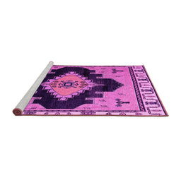 Sideview of Machine Washable Abstract Pink Modern Rug, wshabs4592pnk