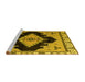 Sideview of Machine Washable Abstract Yellow Modern Rug, wshabs4592yw