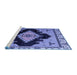 Sideview of Machine Washable Abstract Blue Modern Rug, wshabs4592blu