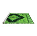 Sideview of Machine Washable Abstract Green Modern Area Rugs, wshabs4592grn