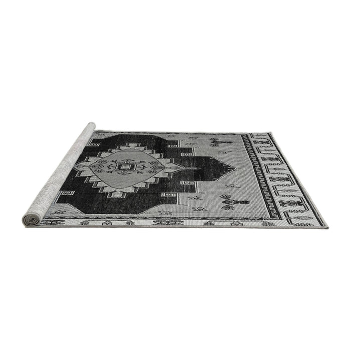 Sideview of Machine Washable Abstract Gray Modern Rug, wshabs4592gry