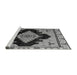 Sideview of Machine Washable Abstract Gray Modern Rug, wshabs4592gry