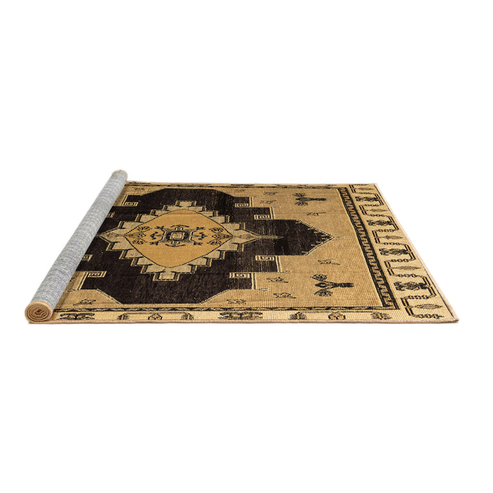 Sideview of Machine Washable Abstract Brown Modern Rug, wshabs4592brn