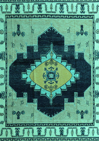 Abstract Turquoise Modern Rug, abs4592turq