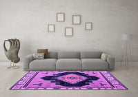 Machine Washable Abstract Purple Modern Rug, wshabs4592pur