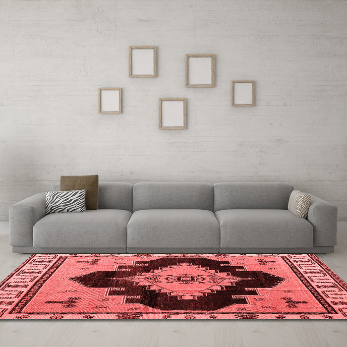 Modern Red Washable Rugs
