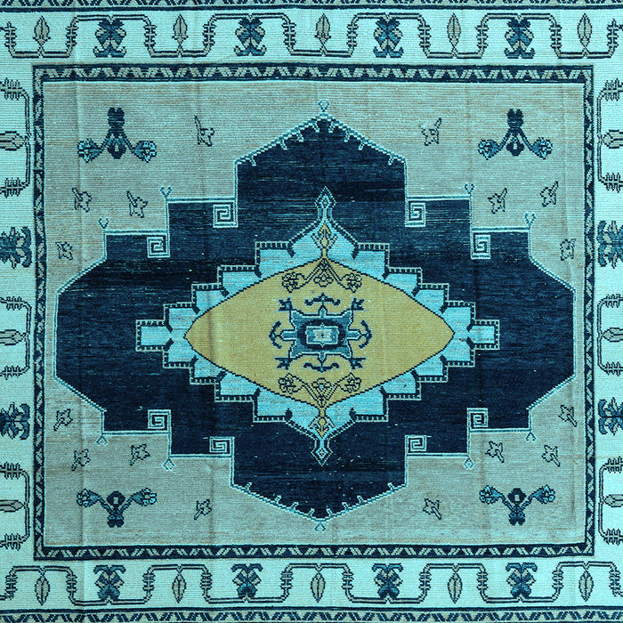 Square Machine Washable Abstract Light Blue Modern Rug, wshabs4592lblu