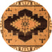 Round Abstract Orange Modern Rug, abs4592org