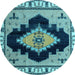 Round Abstract Light Blue Modern Rug, abs4592lblu