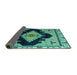 Sideview of Abstract Turquoise Modern Rug, abs4592turq