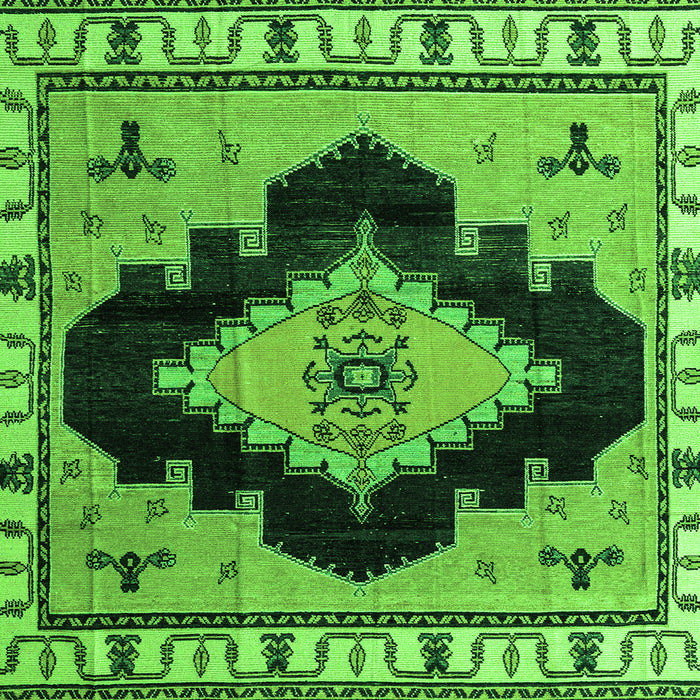 Square Machine Washable Abstract Green Modern Area Rugs, wshabs4592grn