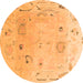 Round Abstract Orange Modern Rug, abs4593org