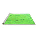 Sideview of Machine Washable Abstract Green Modern Area Rugs, wshabs4593grn