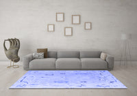 Machine Washable Abstract Blue Modern Rug, wshabs4593blu