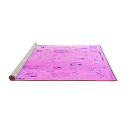 Sideview of Machine Washable Abstract Pink Modern Rug, wshabs4593pnk