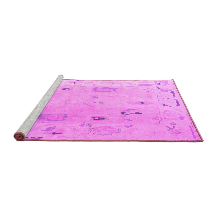 Sideview of Machine Washable Abstract Pink Modern Rug, wshabs4593pnk