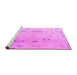 Sideview of Machine Washable Abstract Pink Modern Rug, wshabs4593pnk