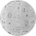 Round Abstract Gray Modern Rug, abs4593gry