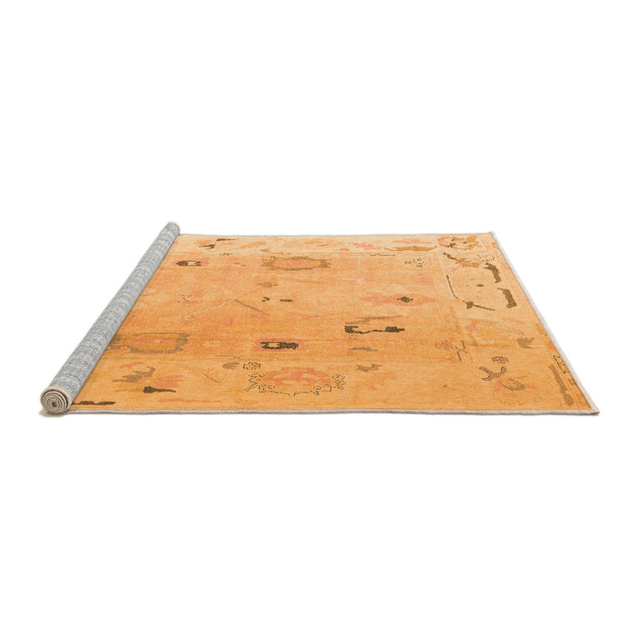 Sideview of Machine Washable Abstract Orange Modern Area Rugs, wshabs4593org
