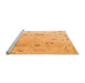 Sideview of Machine Washable Abstract Orange Modern Area Rugs, wshabs4593org