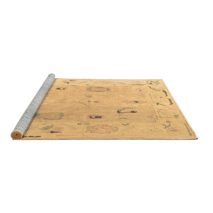 Sideview of Machine Washable Abstract Brown Modern Rug, wshabs4593brn