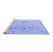 Sideview of Machine Washable Abstract Blue Modern Rug, wshabs4593blu