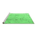 Sideview of Machine Washable Abstract Emerald Green Modern Area Rugs, wshabs4593emgrn