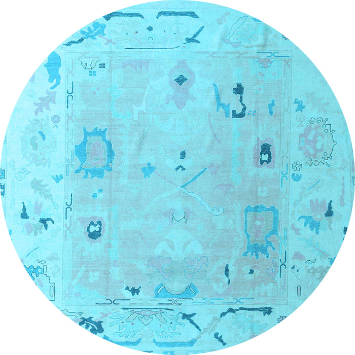 Round Machine Washable Abstract Light Blue Modern Rug, wshabs4593lblu