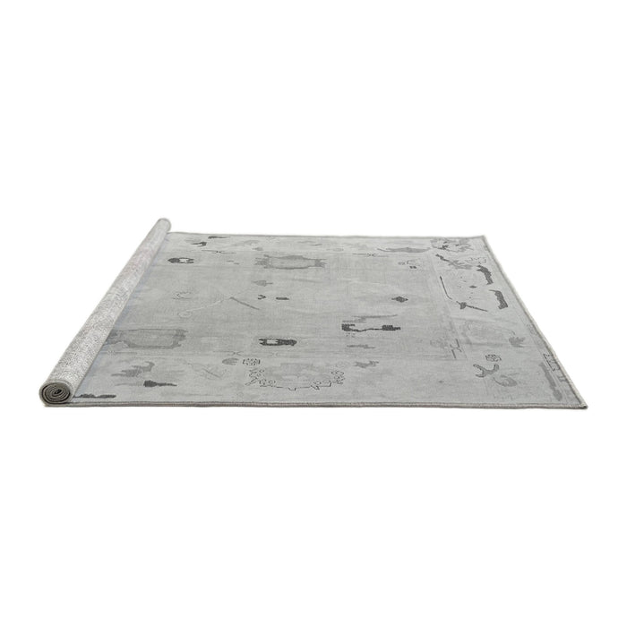 Sideview of Machine Washable Abstract Gray Modern Rug, wshabs4593gry