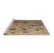 Sideview of Machine Washable Abstract Brown Sand Brown Rug, wshabs4594