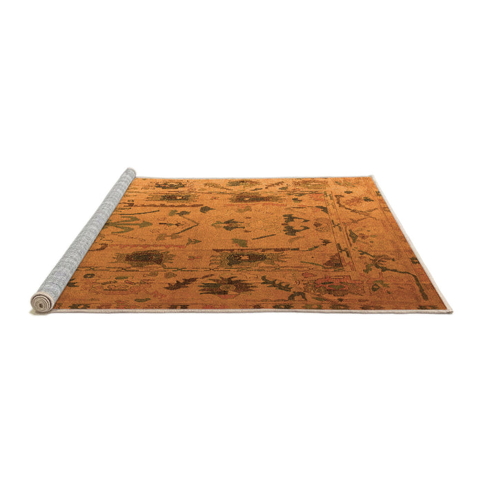 Sideview of Machine Washable Abstract Orange Modern Area Rugs, wshabs4594org