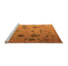 Sideview of Machine Washable Abstract Orange Modern Area Rugs, wshabs4594org