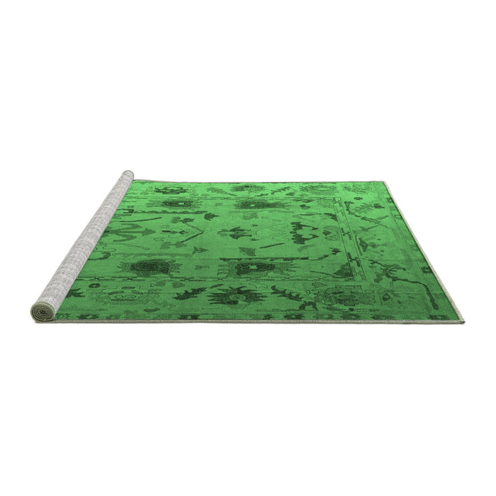 Sideview of Machine Washable Abstract Emerald Green Modern Area Rugs, wshabs4594emgrn