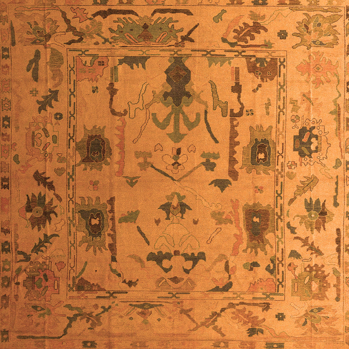 Square Machine Washable Abstract Orange Modern Area Rugs, wshabs4594org