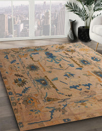 Abstract Brown Sand Brown Modern Rug, abs4594