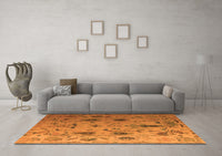 Machine Washable Abstract Orange Modern Rug, wshabs4594org