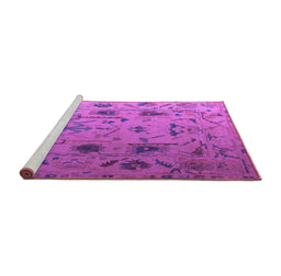 Sideview of Machine Washable Abstract Purple Modern Area Rugs, wshabs4594pur