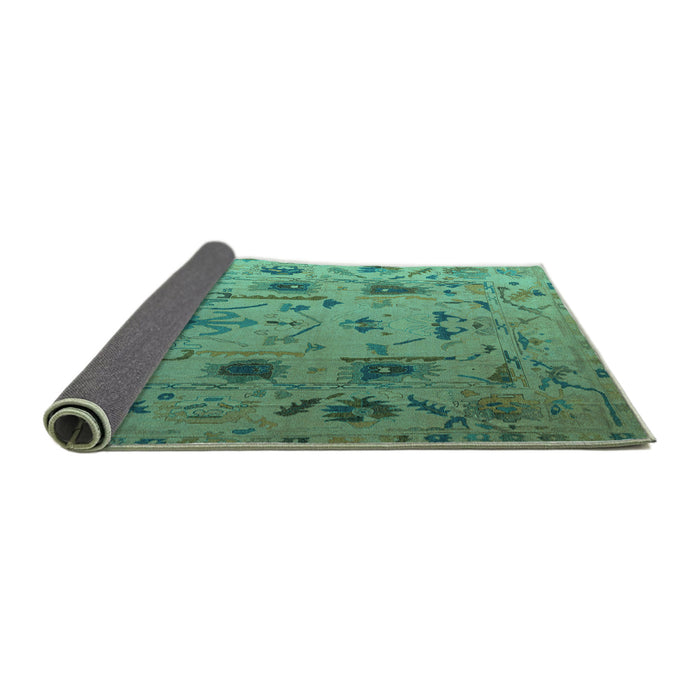 Sideview of Abstract Turquoise Modern Rug, abs4594turq
