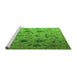 Sideview of Machine Washable Abstract Green Modern Area Rugs, wshabs4594grn